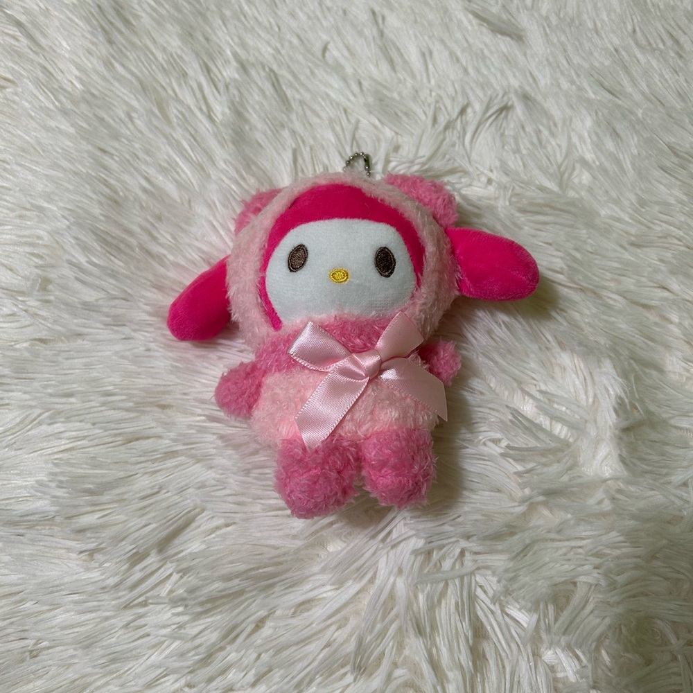 My Melody Sanrio Plush Bag Charm Keychain Pink Kawaii Cute Coquette Girly